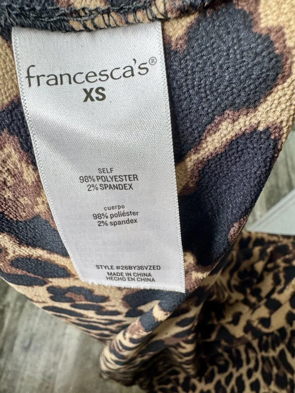 NWT Francesca’s Leopard Print Maxi Dress XS Open Back Flowy Boho Animal Print - Picture 8 of 9